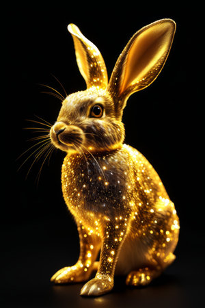Golden Shining Rabbit Close upの素材