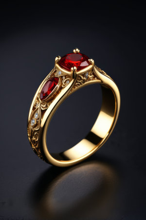 Gold Ruby Ring Close upの素材