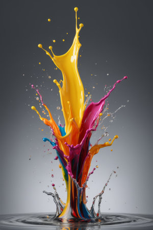 Colorful paint splatter art imageの素材