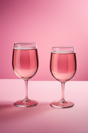 Two drinks on a pink backgroundの素材