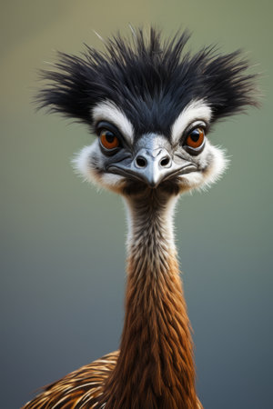 Close up of an ostrich headの素材