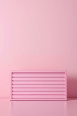 Pink blinds in front of a pink backgroundの素材