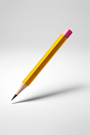 Yellow pencil with background at an angleの素材
