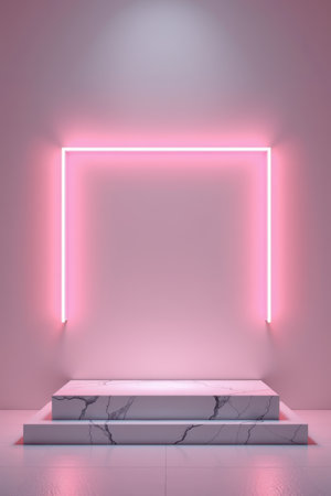 Pink background glow neon display standの素材