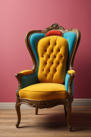 Colorful decorative chair interior close upの素材