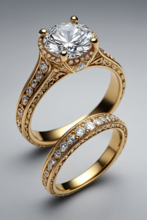 Gold Diamond Ring Close upの素材