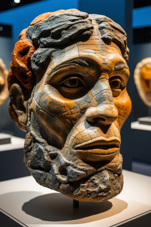 Close up of art figures and statues in museumsの素材