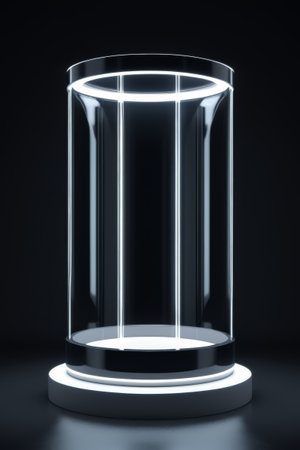 Transparent cylindrical display standの素材