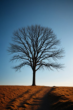 Lonely dead tree in the wildernessの素材