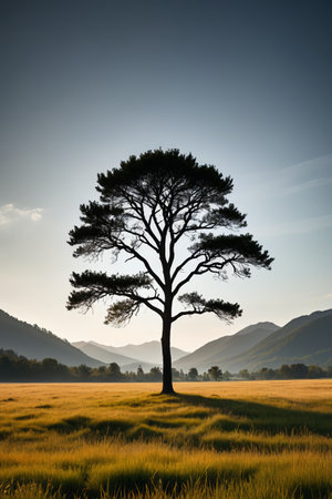 Independent tree scenery in the wildernessの素材