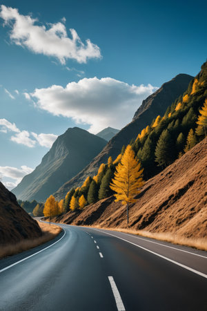 Mountain Highway Natural Sceneryの素材