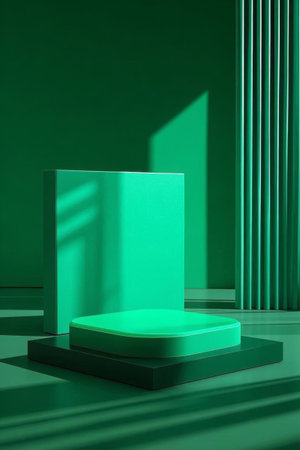 Green Modern Abstract Display Stand Sceneの素材