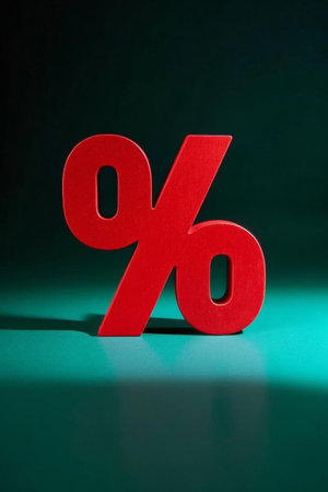 Red percentage symbol still life materialの素材
