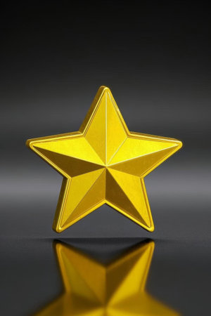 Close up of the gold pentagram decorationの素材