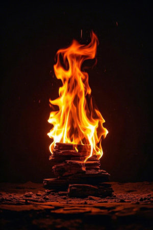 Burning Flame Bonfire Sceneの素材