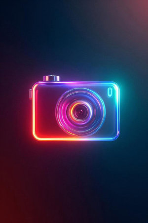 Neon style camera light patternの素材