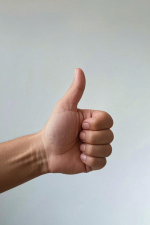 Close up of hands showing like gesturesの素材