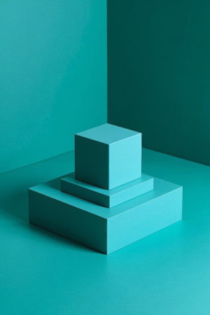 Blue green geometric cube combinationの素材