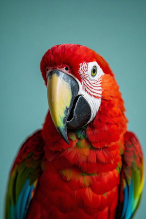 Close up of the red parrotの素材