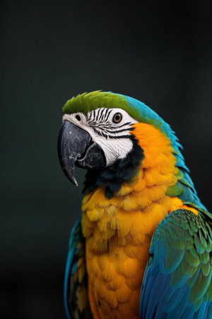 Close up of a colorful macawの素材