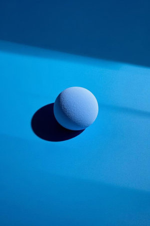 Close up of a spherical object on a blue backgroundの素材