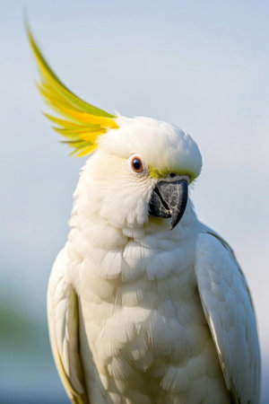 Close up of the White Cockatooの素材