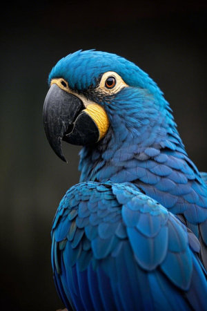 Close up of the Blue Macawの素材