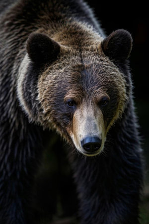 Close up of a brown bearの素材