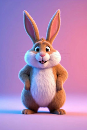 Cute cartoon rabbit image materialの素材