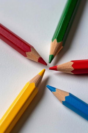 Colored pencils gather close upsの素材