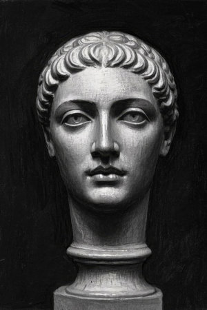 Close up of a classical sculpture headの素材