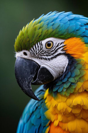 Close up of the colorful macawの素材