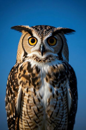 Close up of the owl's natural postureの素材