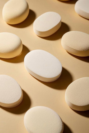 Oval pill on light backgroundの素材