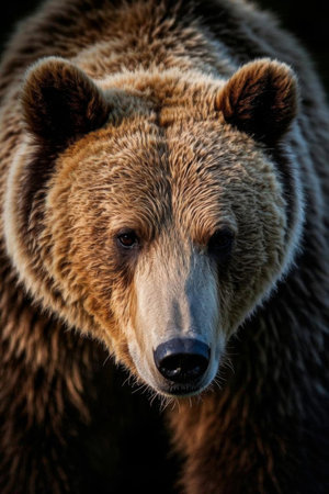 Close up of a brown bearの素材