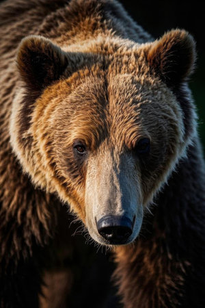 Close up of a brown bearの素材