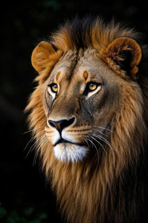 Close up portrait of a lionの素材