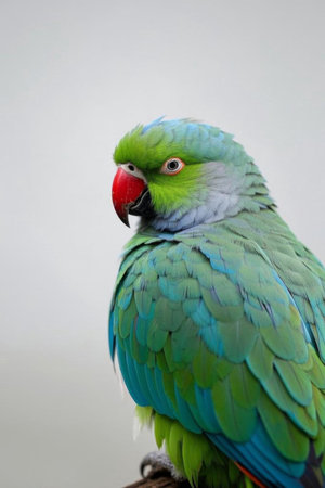 Close up of Green feathered Parrotの素材