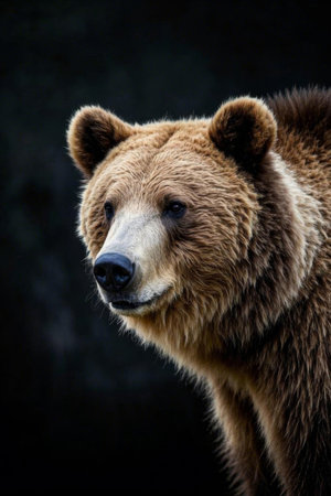 Close up of a brown bearの素材