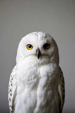Close up of the White Owlの素材