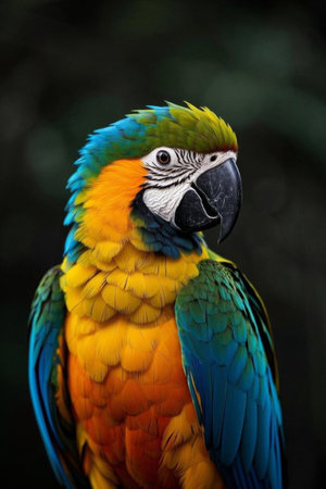 Close up of a colorful macawの素材