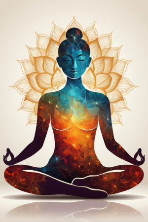 Figures and energy patterns in meditationの素材