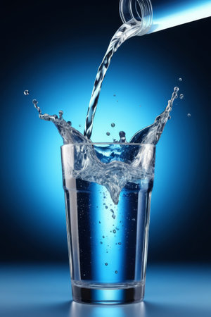 The moment water pours into the glassの素材