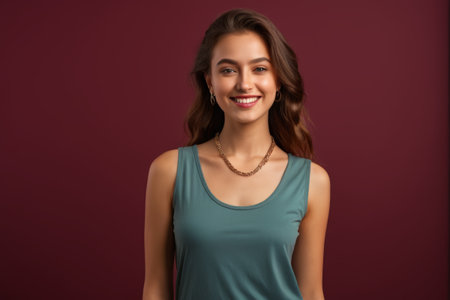 Bust of smiling womanの素材