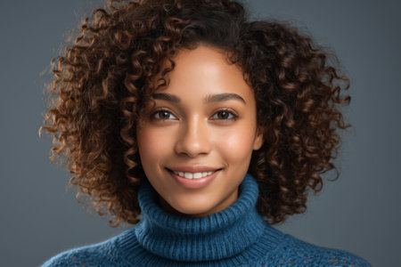 Close up of a smiling woman portraitの素材