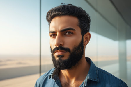 Close up portrait of a young manの素材