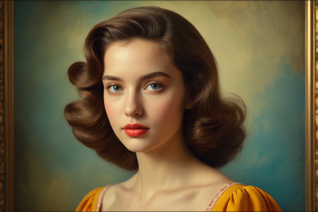 Vintage style female portraitの素材