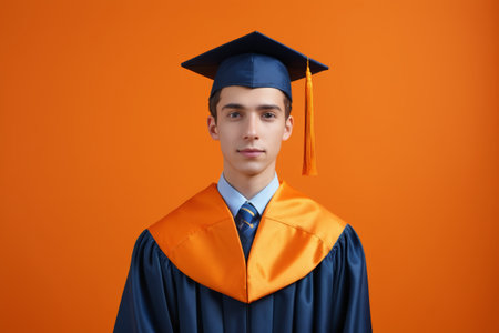 Young graduates in bachelor's gownsの素材