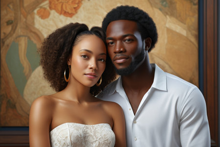 Intimate portraits of couples of African descentの素材