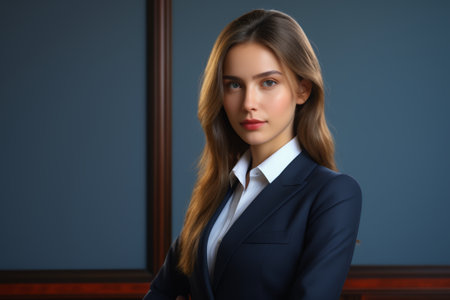 Close up of young businesswoman's professional imageの素材